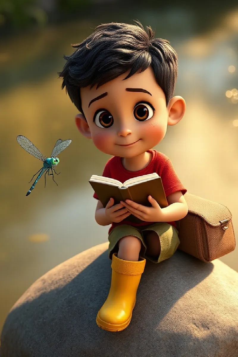 Picture 2 from the tale The Boy and the Little Dragonfly