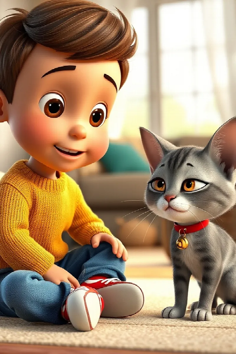 Oğlan ve Küçük Kedi masalından 4. resim