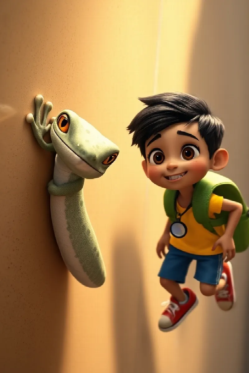 Picture 2 from the tale The Boy and the Gecko