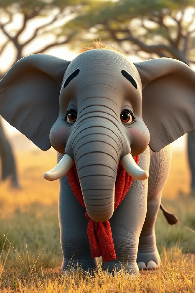 Picture 1 from the tale The Elephant's Blue Kite