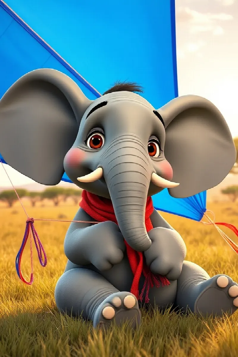 Picture 3 from the tale The Elephant's Blue Kite