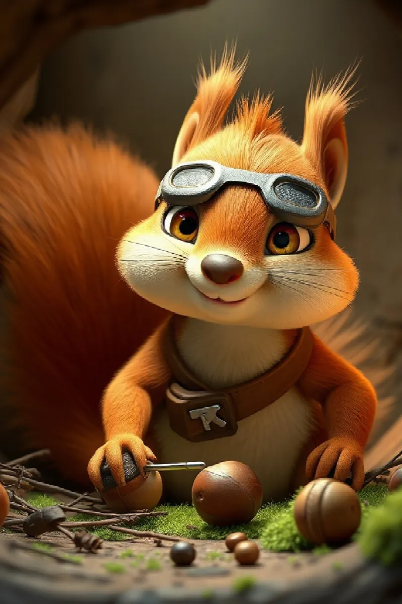 Picture 2 from the tale The Squirrel's Flying Acorn
