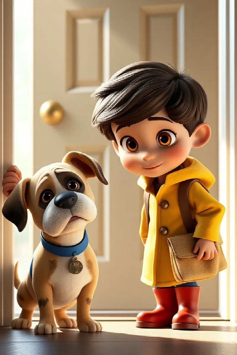 Çocuk ve Kurtarılan Köpek masalından 4. resim