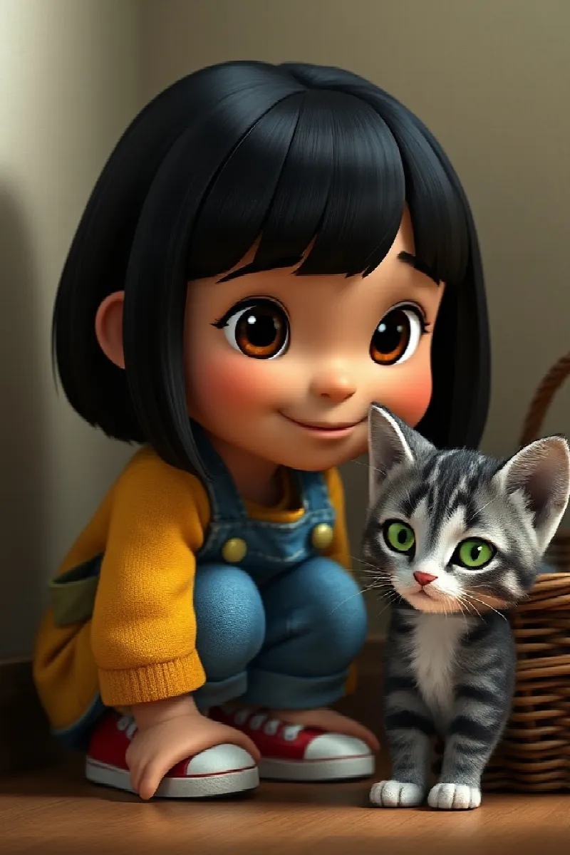 Kız ve Küçük Kedi masalından 3. resim