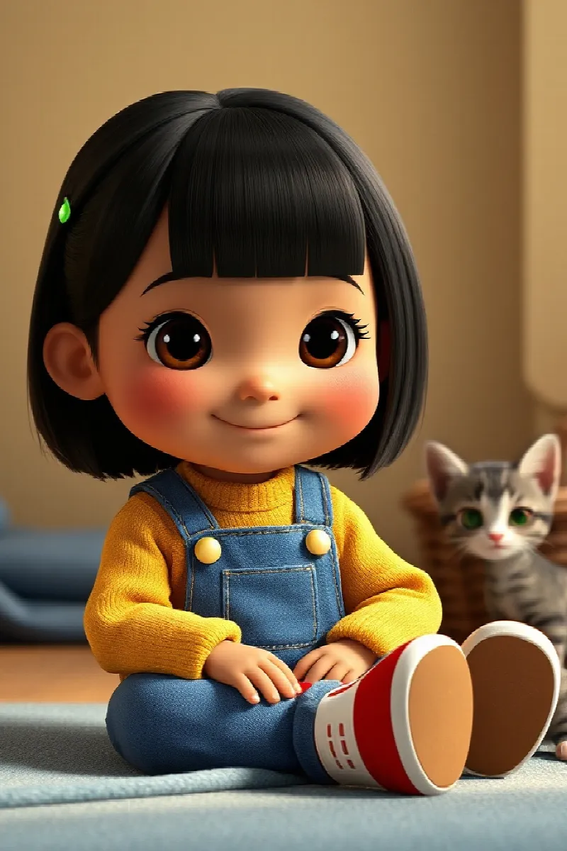 Kız ve Küçük Kedi masalından 4. resim