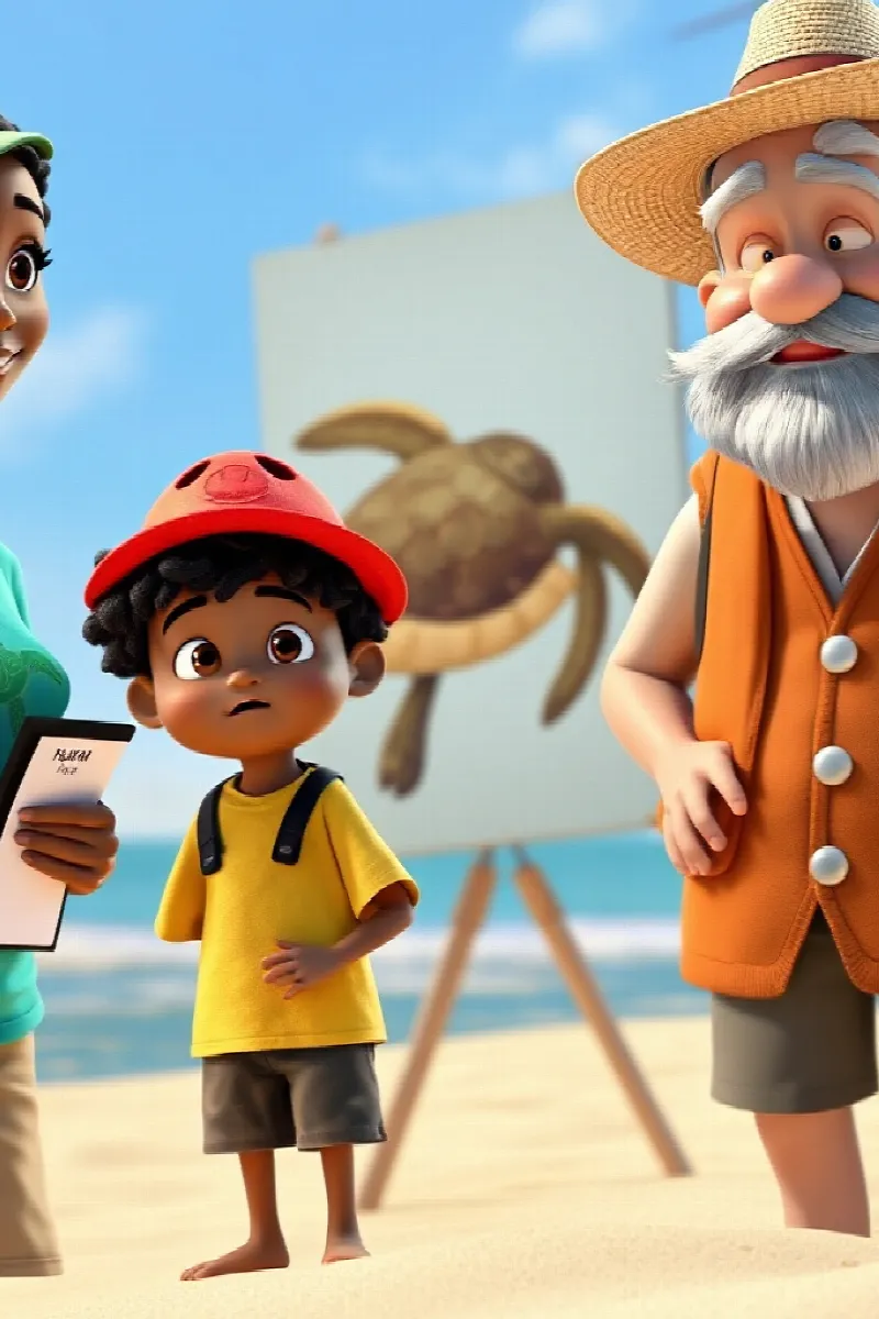 Picture 3 from the tale The Boy and the Sea Turtle