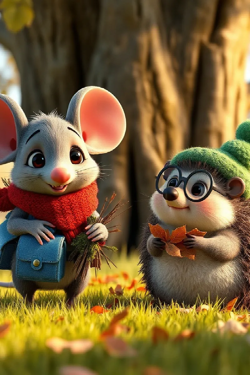 Picture 4 from the tale The Mouse and the Hedgehog