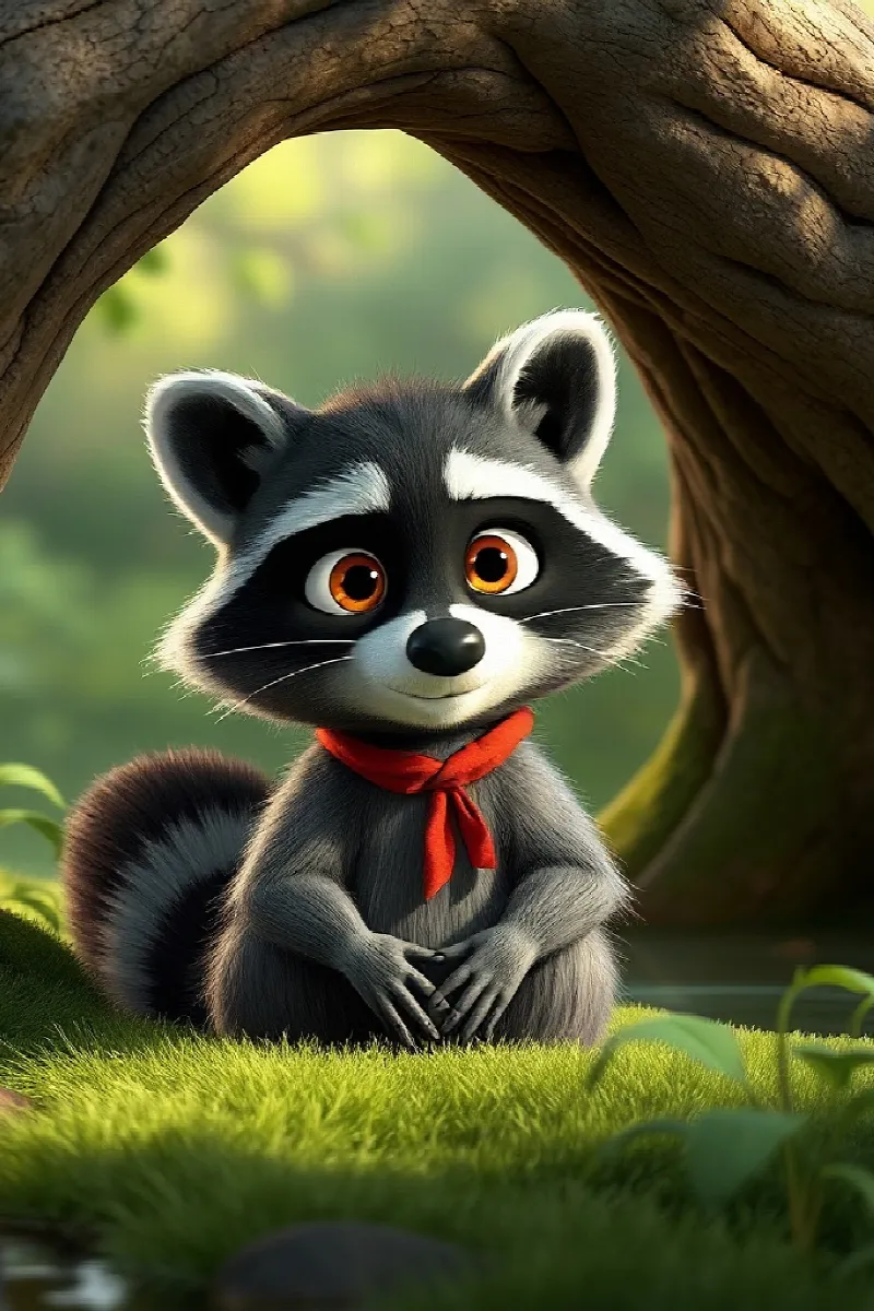 Picture 1 from the tale The Raccoon and the Skunk