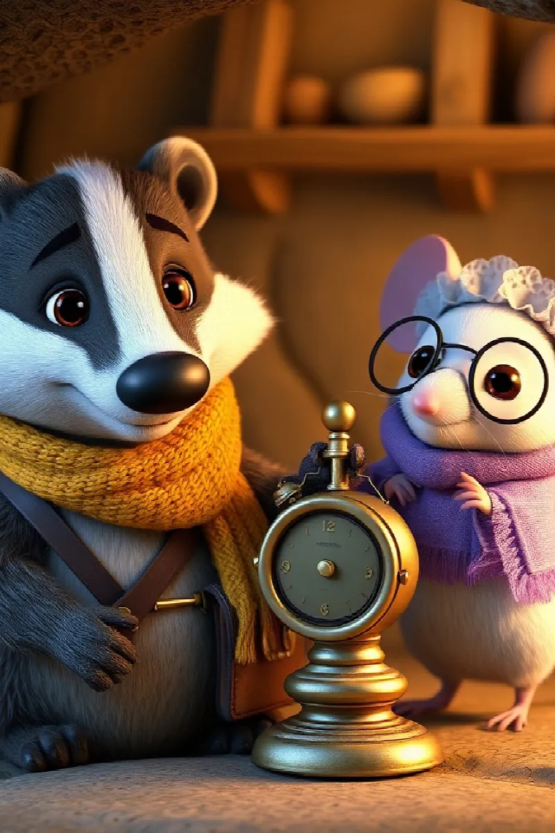 Picture 2 from the tale The Badger's Birthday Clock