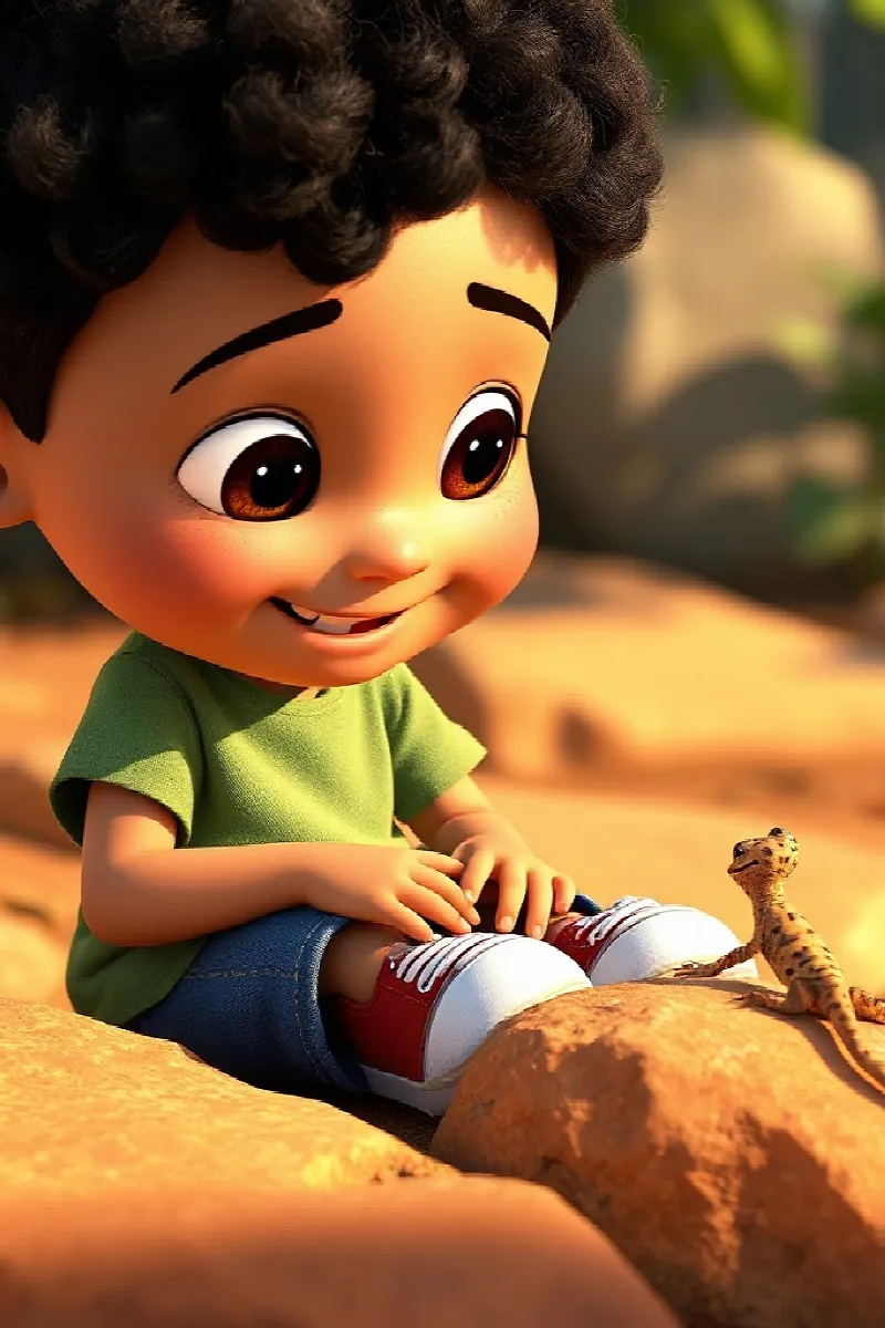 Picture 2 from the tale The Boy and the Little Lizard