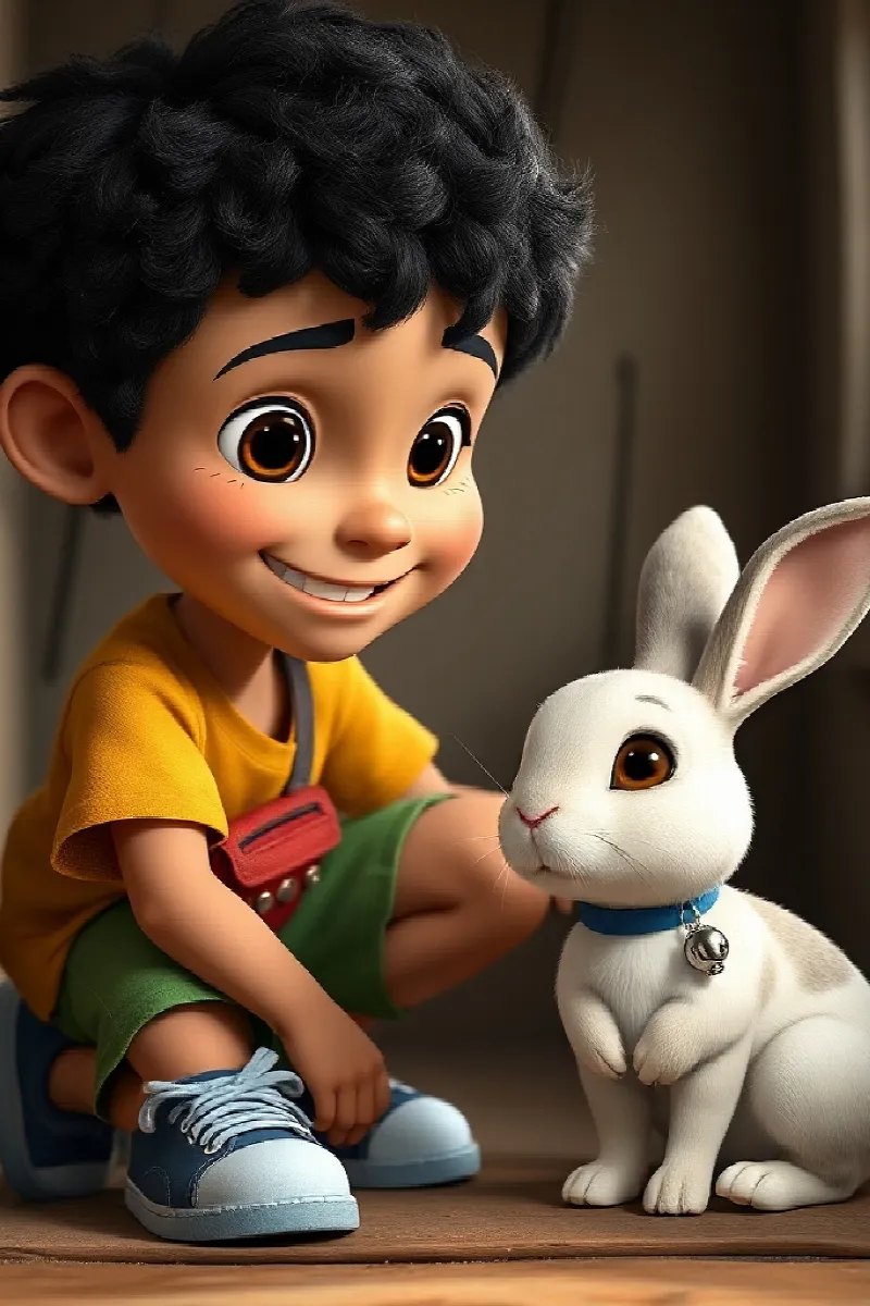 Picture 1 from the tale The Boy and the Rescue Rabbit