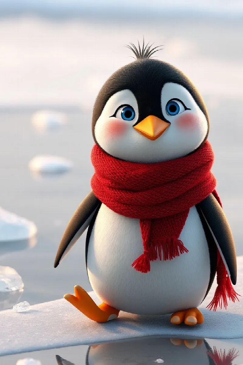 Penguenin Kayıp Atkısı masalından 3. resim
