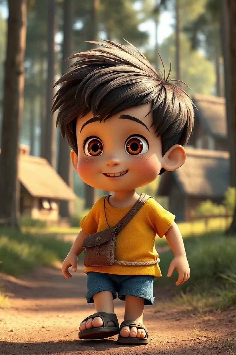 Picture 1 from the tale The Boy and the Golden Sparrow