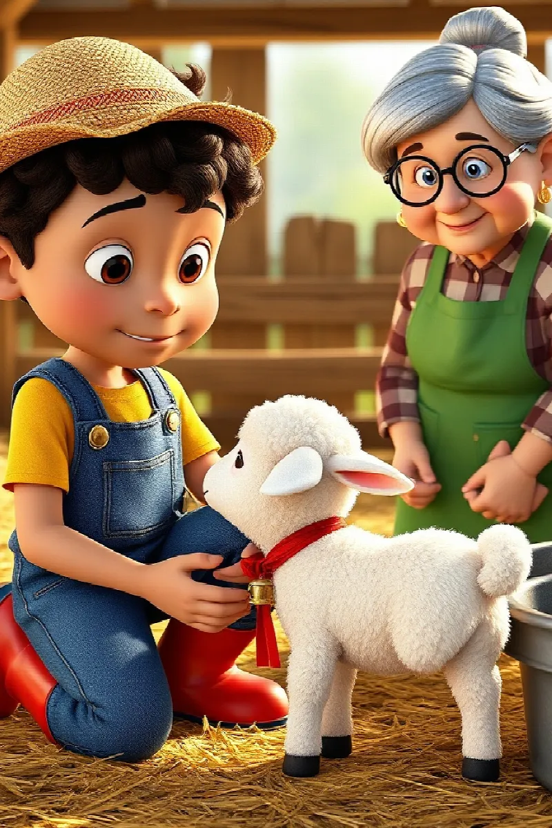 Çocuk ve Küçük Kuzu masalından 4. resim