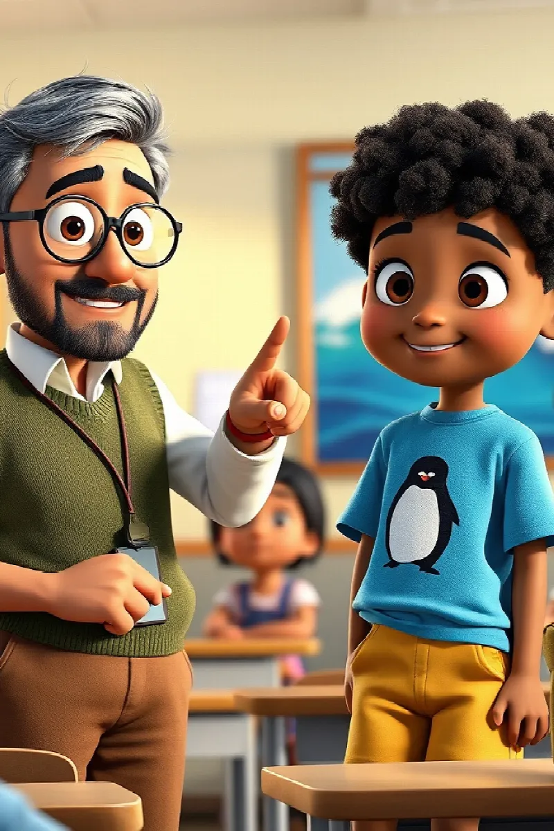 Çocuk ve Küçük Penguen masalından 3. resim