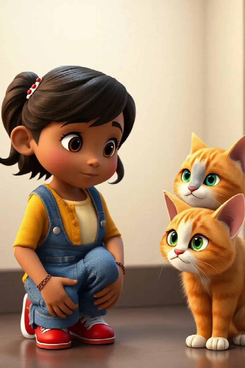 Kız ve Küçük Kedi masalından 1. resim