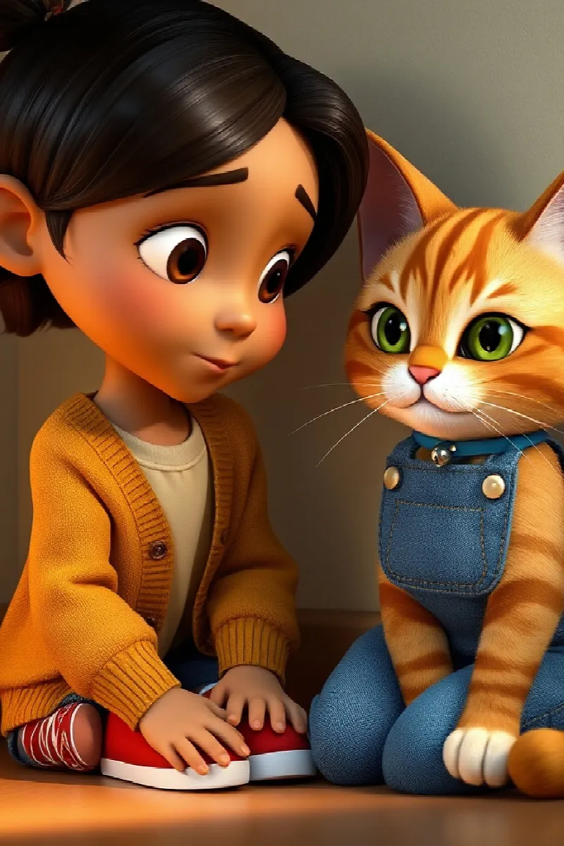 Kız ve Küçük Kedi masalından 2. resim