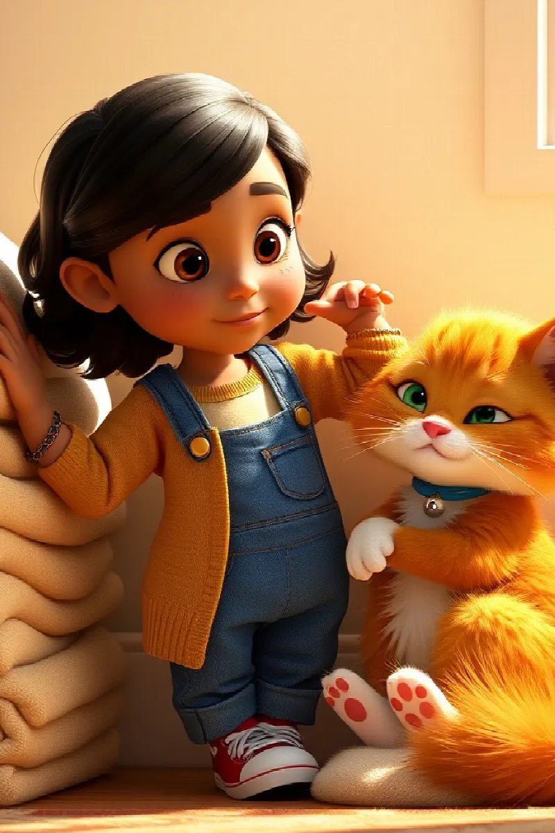 Kız ve Küçük Kedi masalından 4. resim