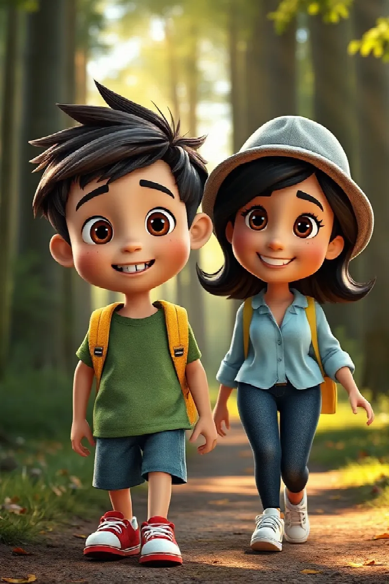 Picture 1 from the tale The Boy and the Little Salamander