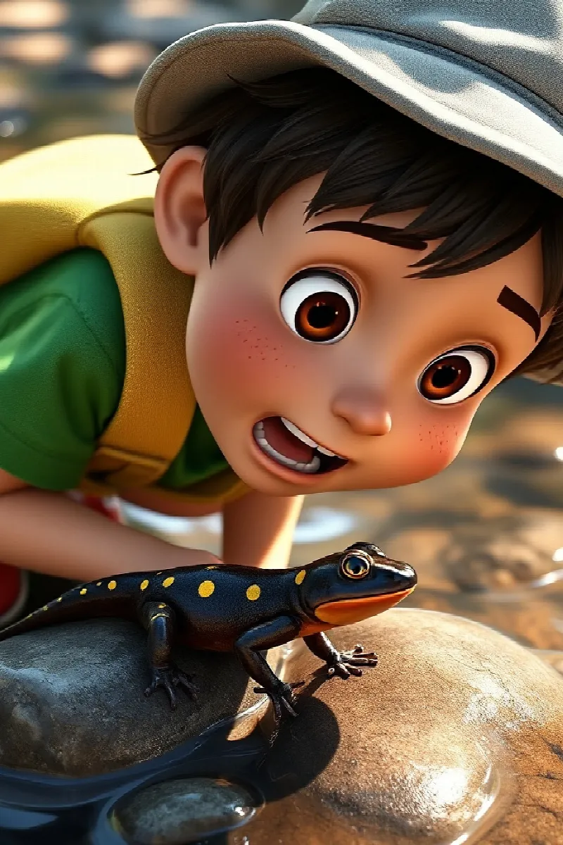 Picture 2 from the tale The Boy and the Little Salamander