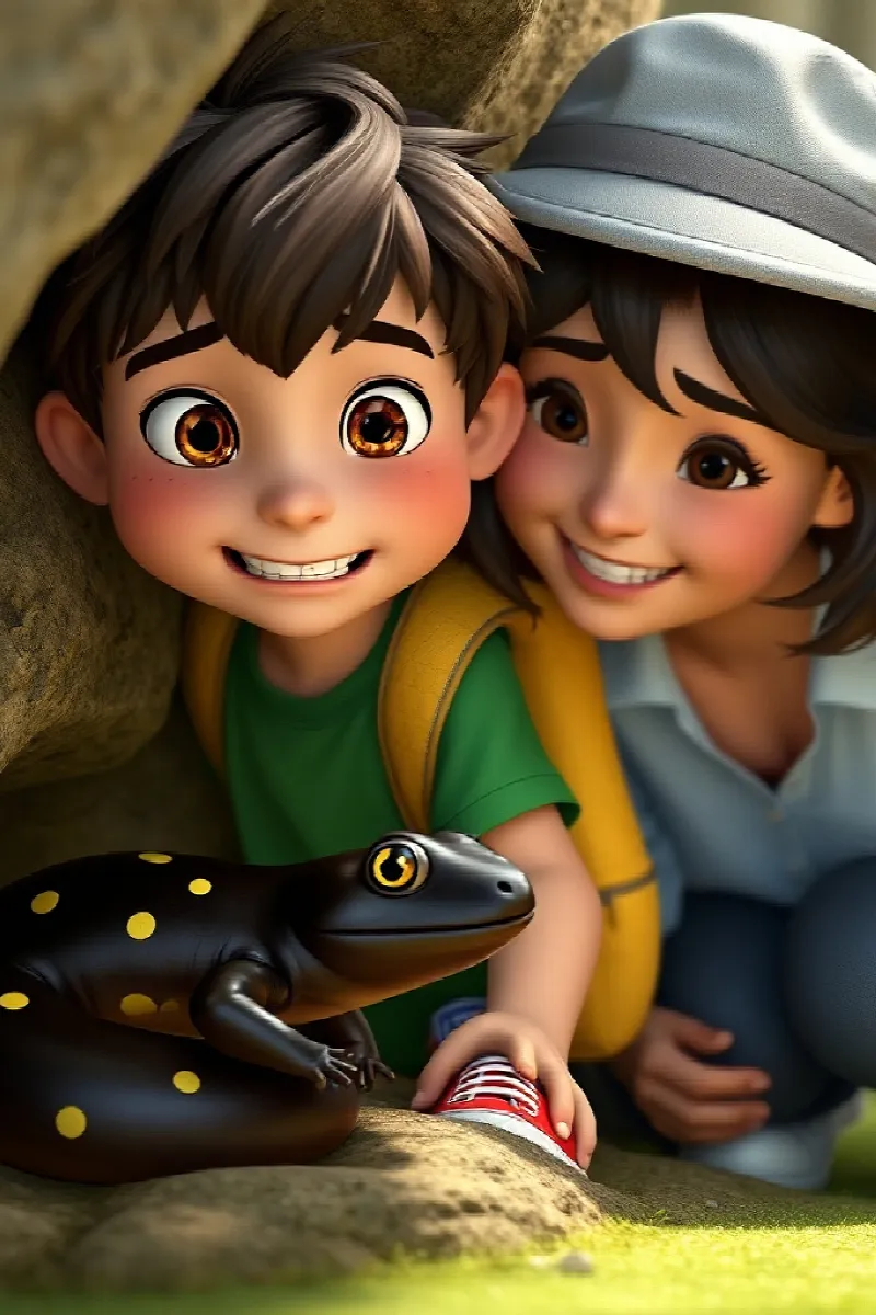 Picture 3 from the tale The Boy and the Little Salamander