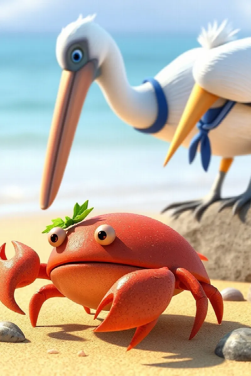 Picture 2 from the tale The Pelican and the Crab
