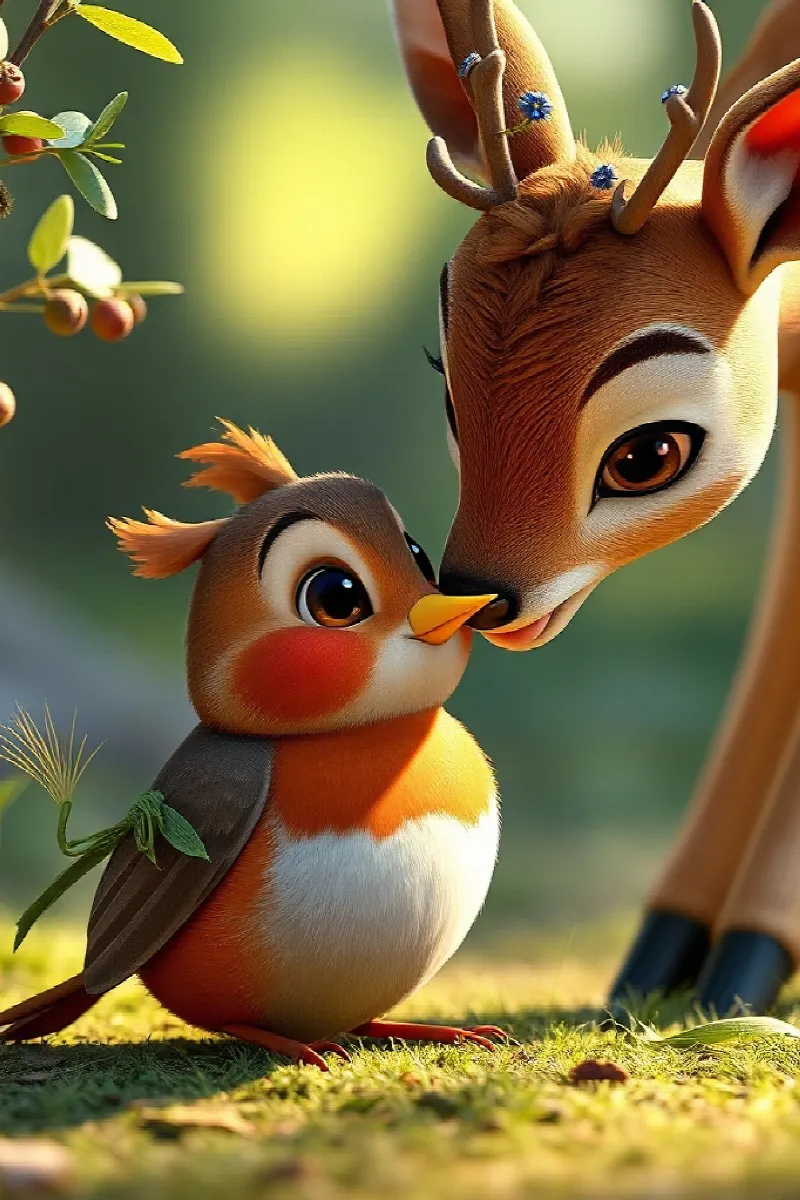 Picture 2 from the tale The Deer and the Robin