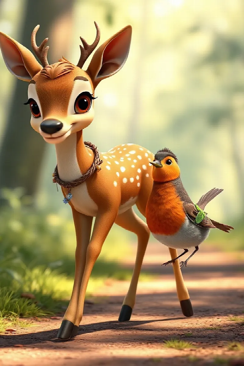 Picture 3 from the tale The Deer and the Robin