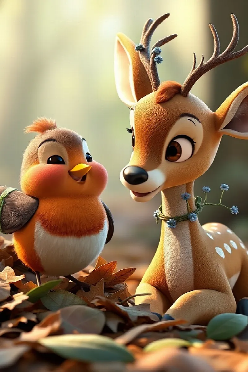 Picture 4 from the tale The Deer and the Robin