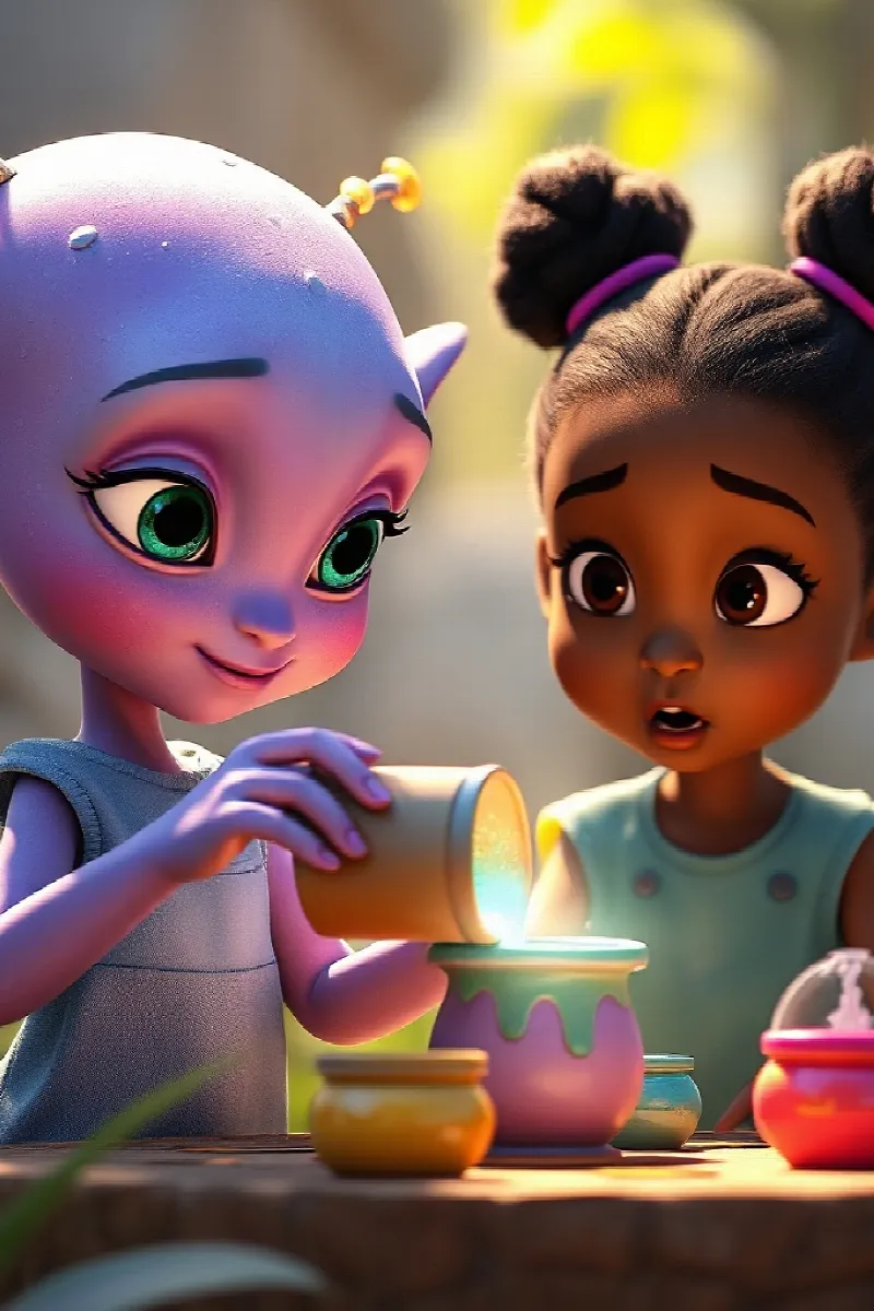 Picture 3 from the tale The Little Alien Painter