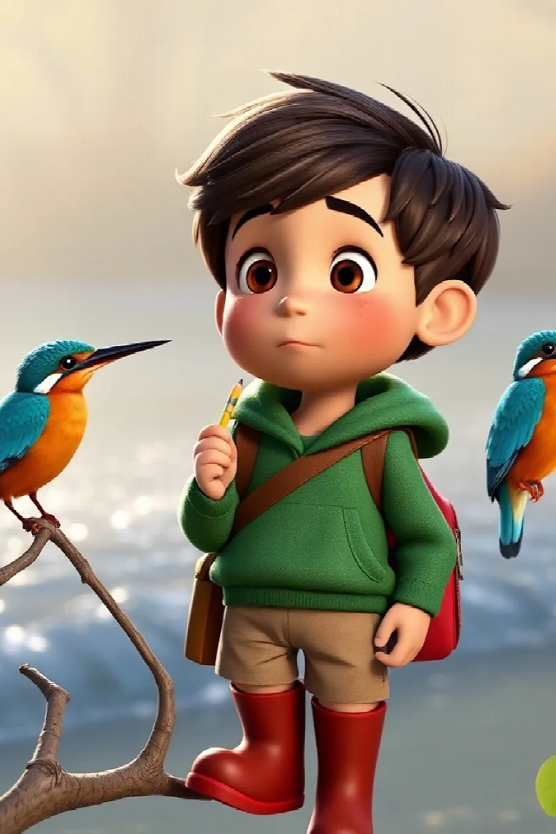 Picture 3 from the tale The Boy and the Kingfisher