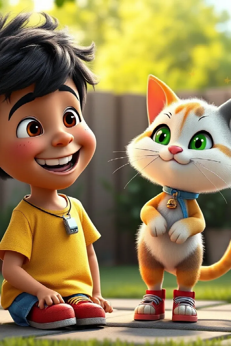 Picture 4 from the tale The Boy and the Singing Cat