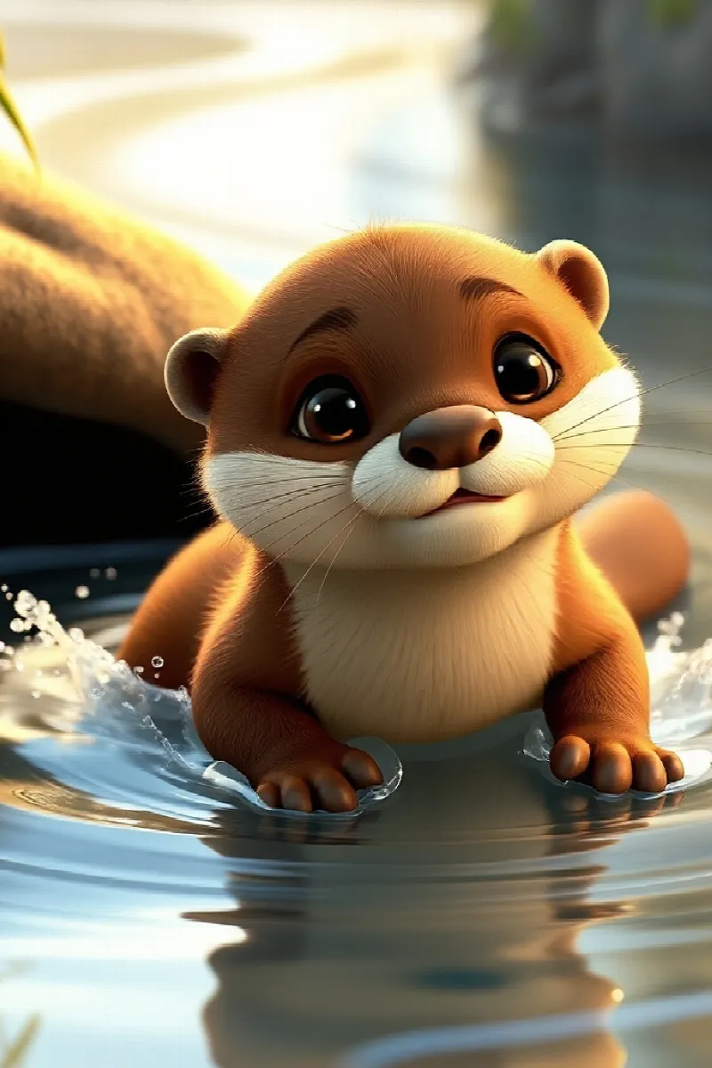 Picture 1 from the tale The Otter and the Kingfisher