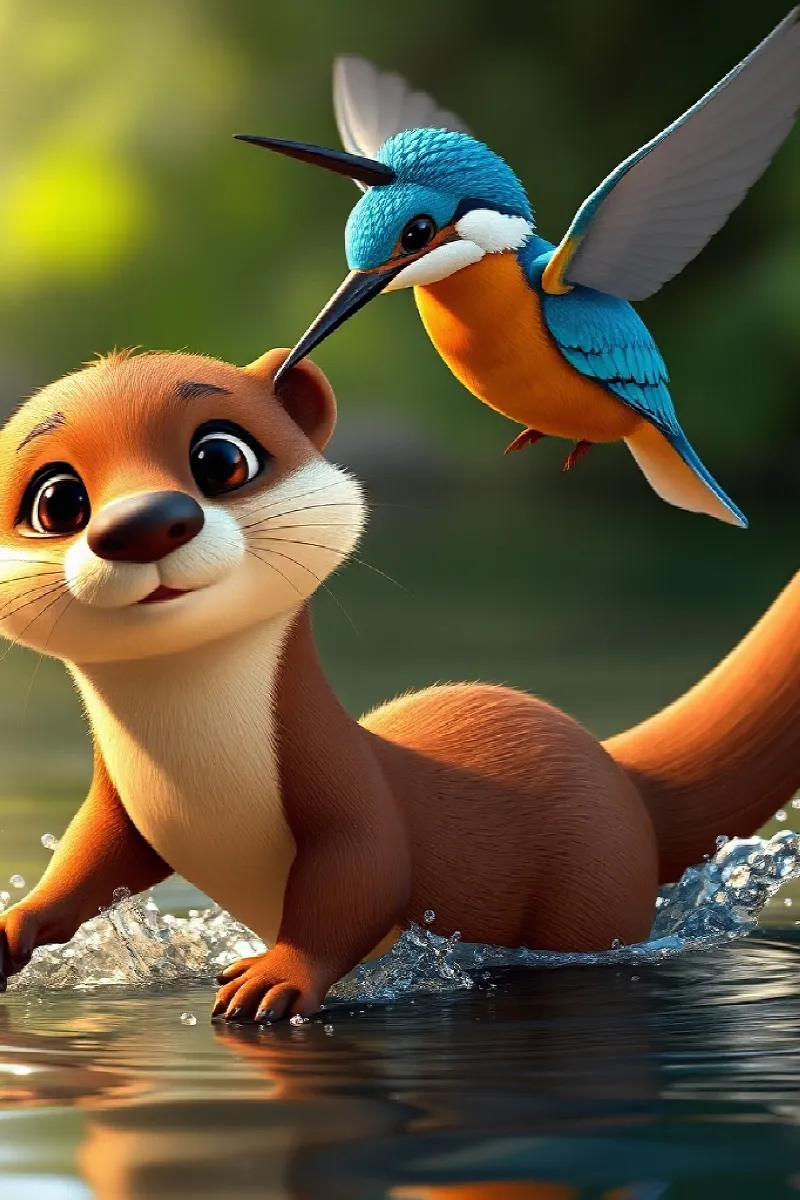 Picture 3 from the tale The Otter and the Kingfisher