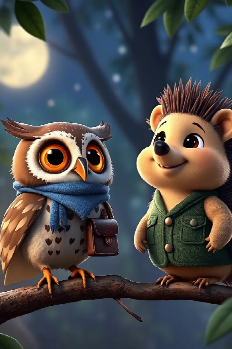Picture 3 from the tale The Owl and the Hedgehog