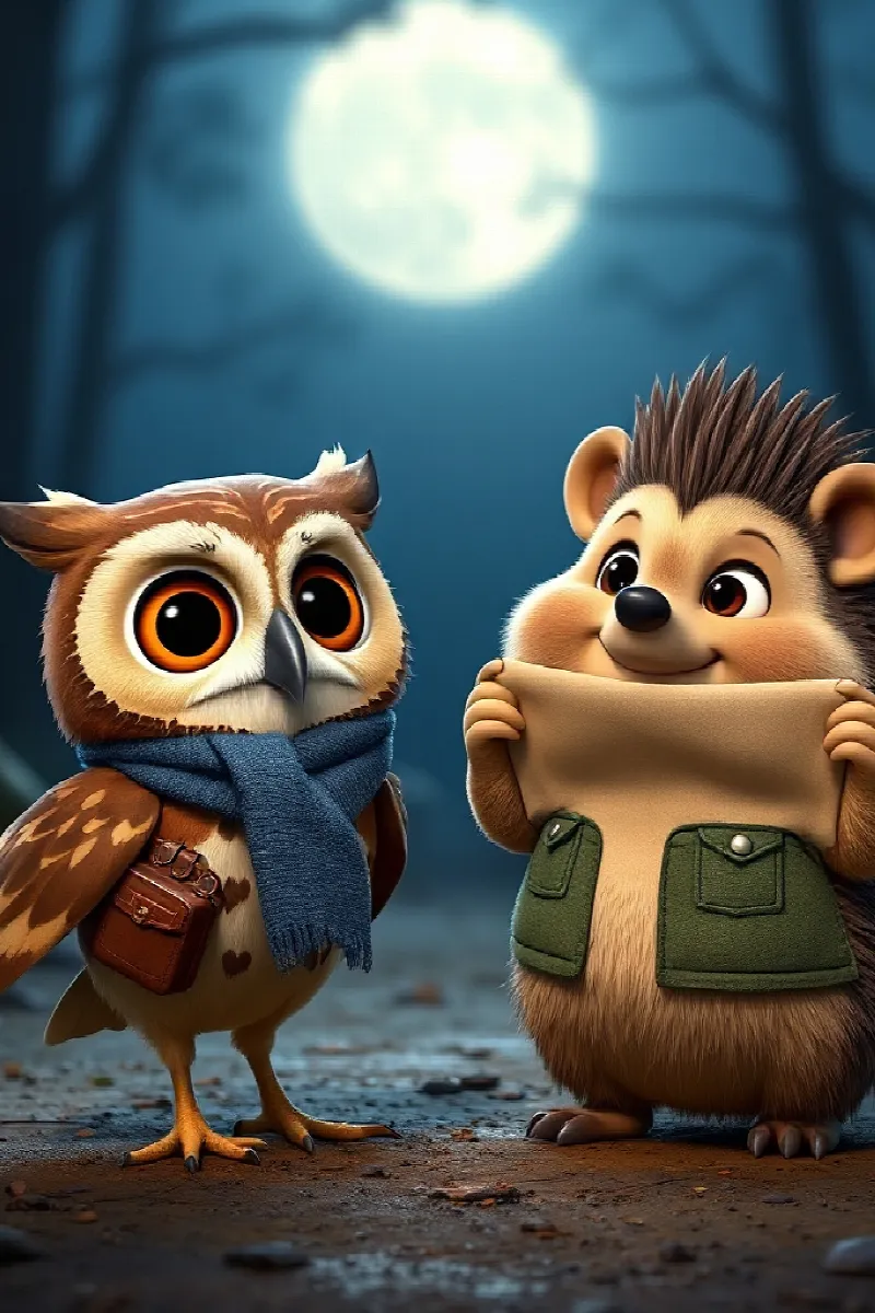 Picture 4 from the tale The Owl and the Hedgehog