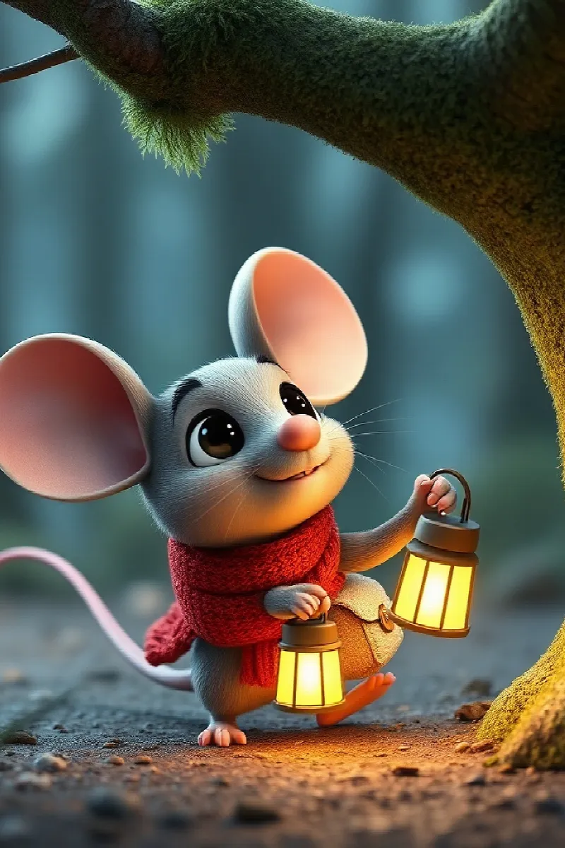 Picture 2 from the tale The Owl and the Little Mouse