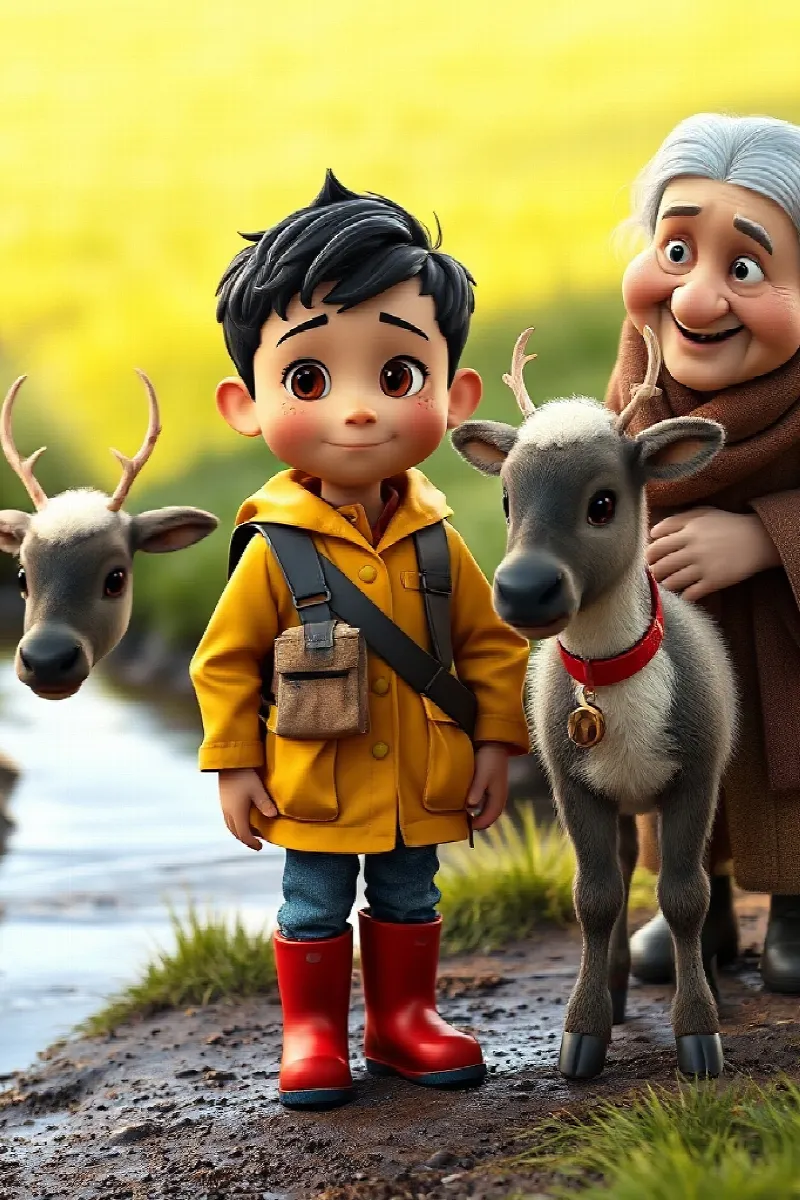 Çocuk ve Küçük Ren Geyiği masalından 4. resim