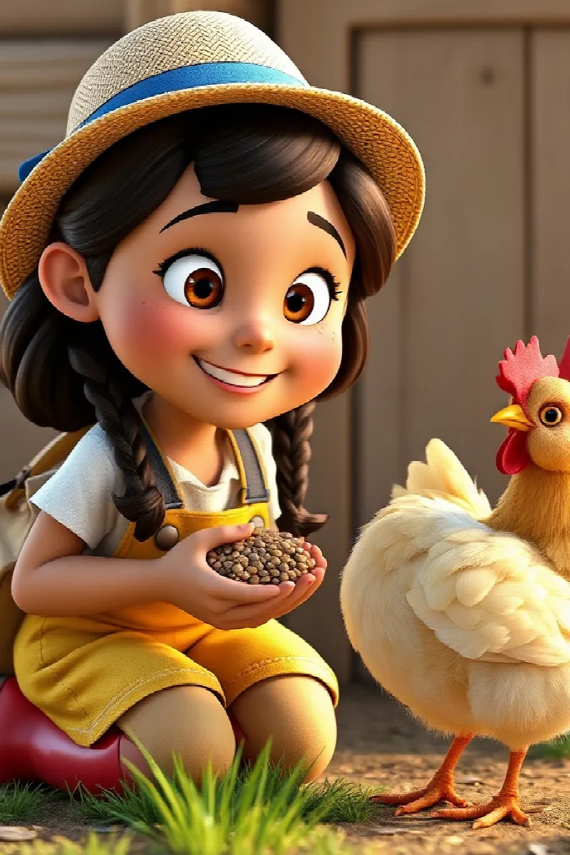 Kız ve Dost Canlısı Tavuk masalından 3. resim