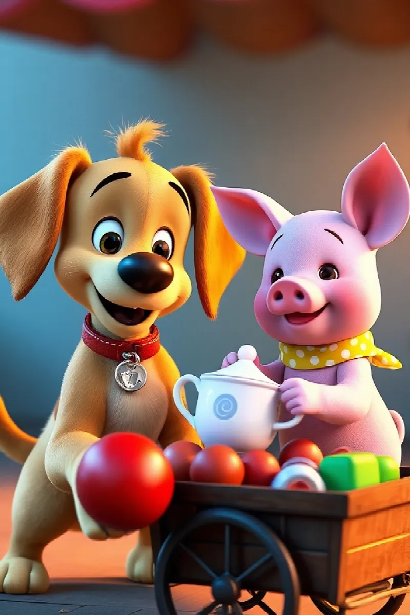 Köpek Yavrusu ve Domuz Yavrusu masalından 4. resim