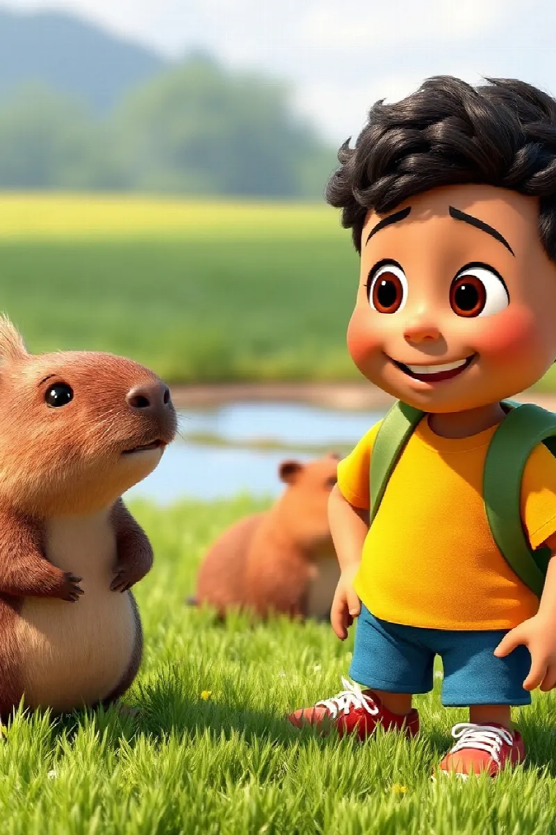 Picture 3 from the tale The Boy and the Little Capybara