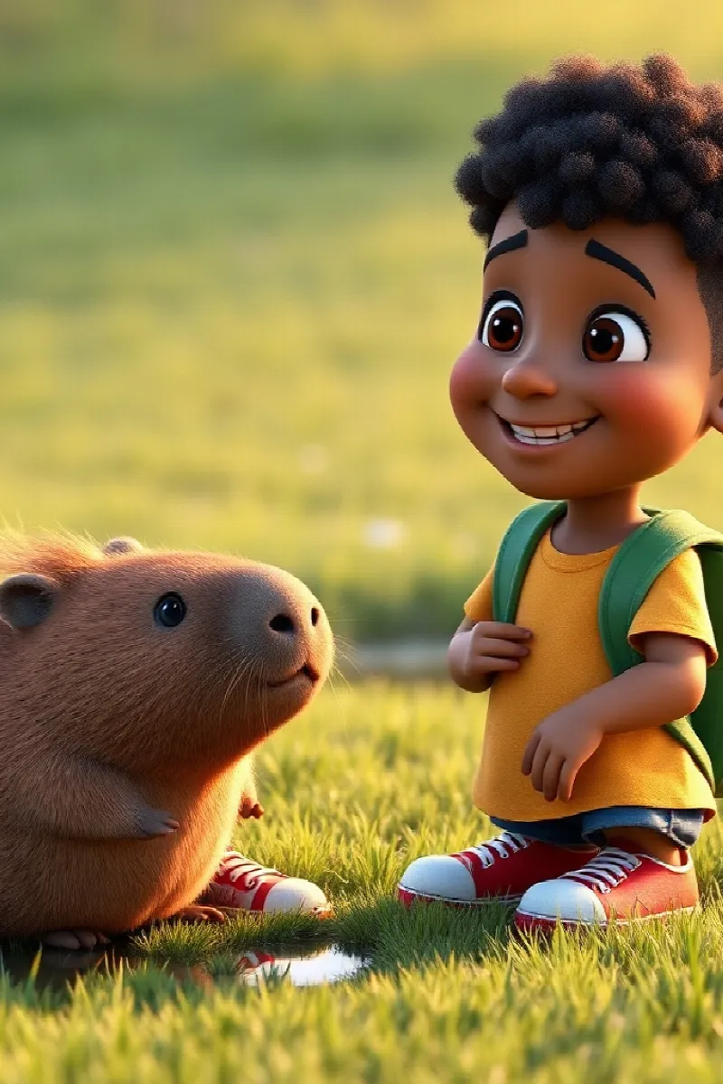 Picture 4 from the tale The Boy and the Little Capybara