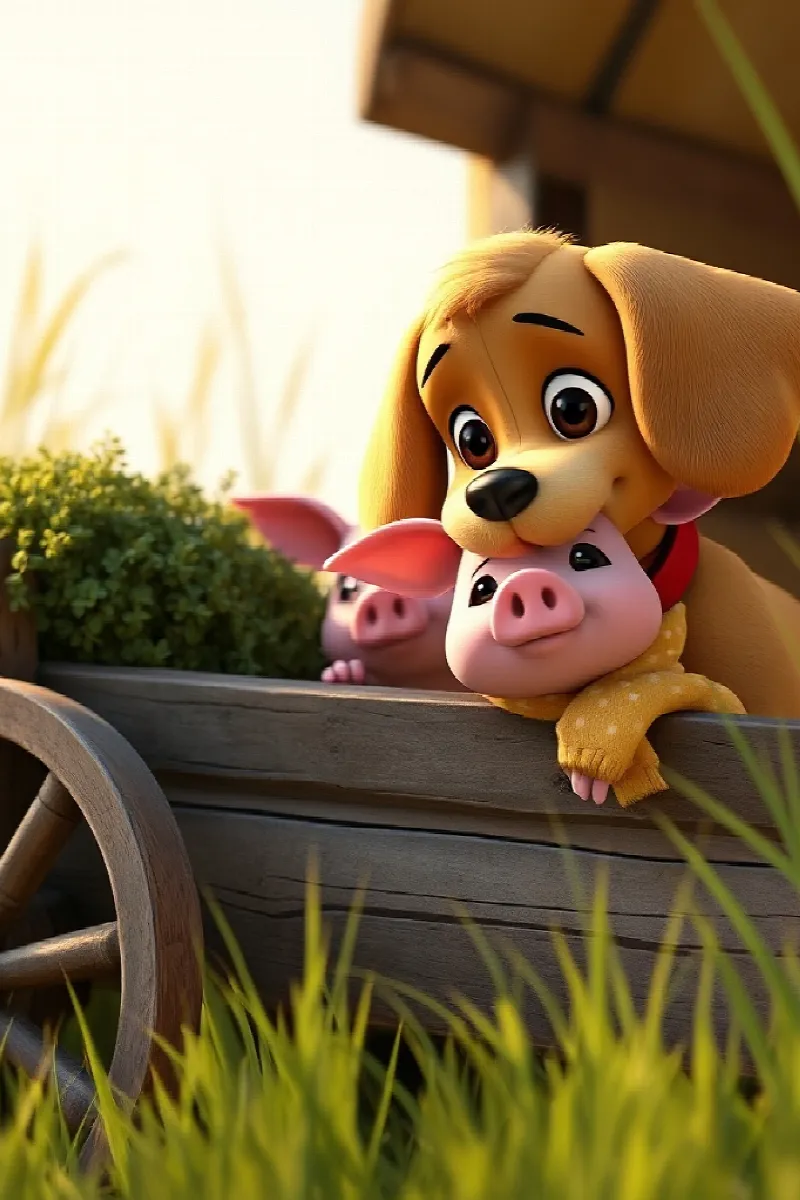 Picture 3 from the tale The Puppy and the Piglet