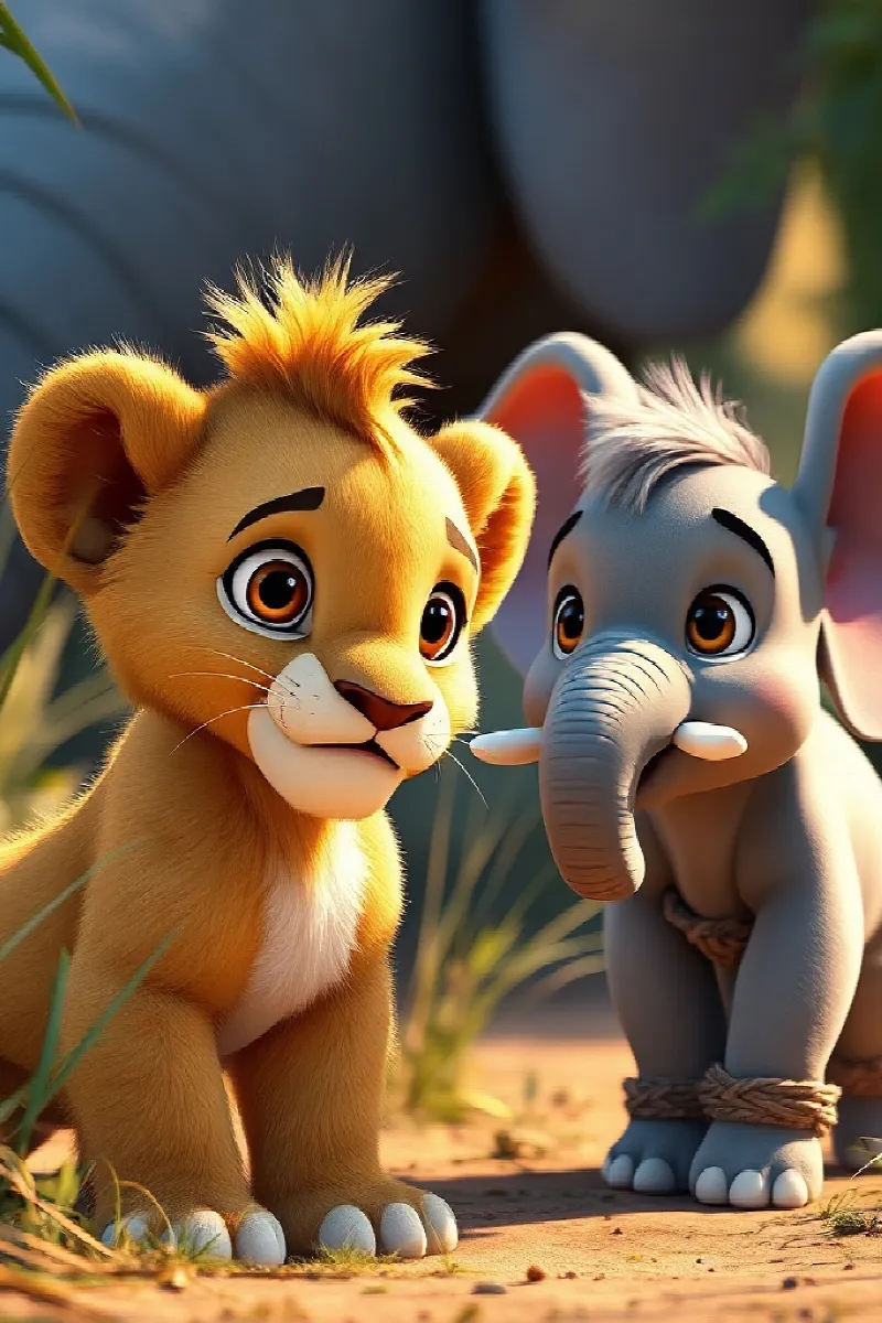 Aslan ve Fil masalından 2. resim