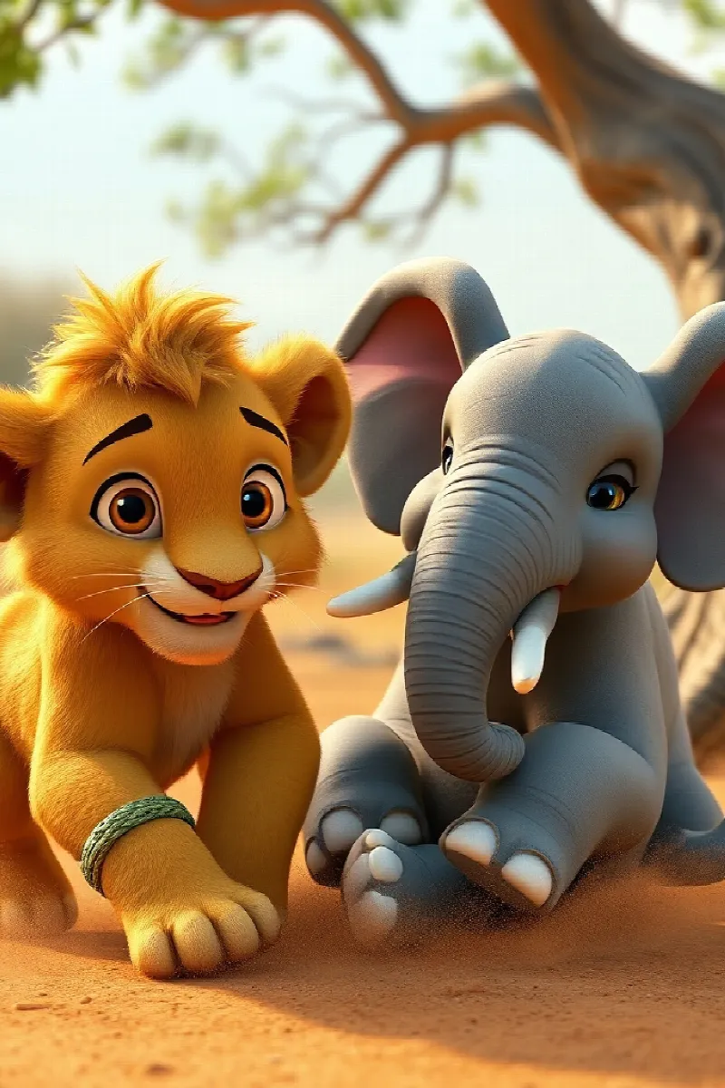 Aslan ve Fil masalından 3. resim