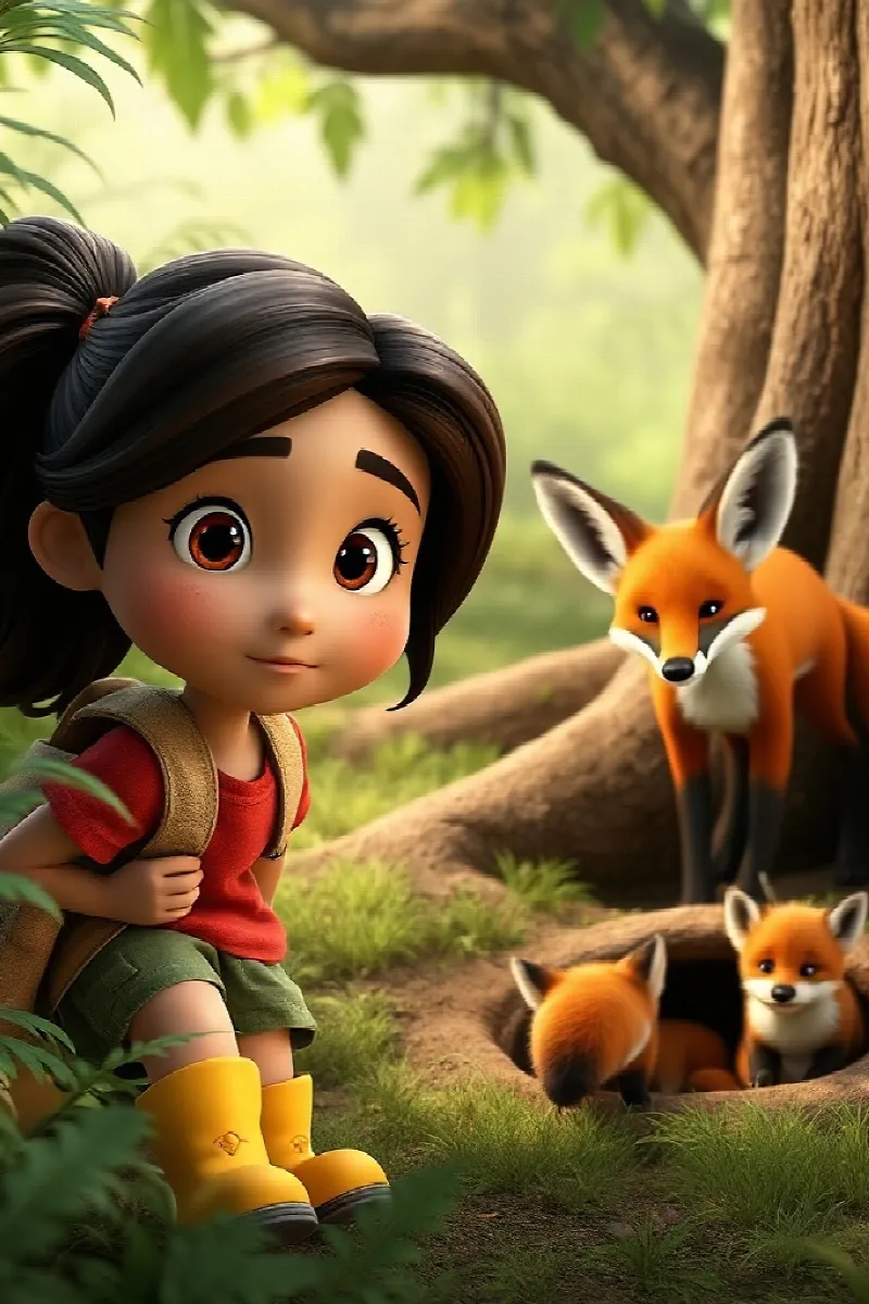 Picture 2 from the tale The Girl and the Little Fox