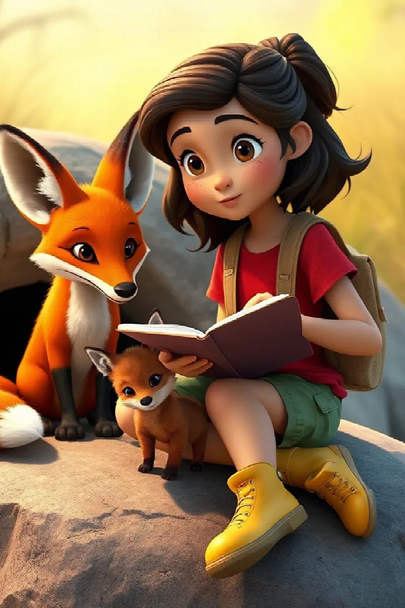 Picture 3 from the tale The Girl and the Little Fox