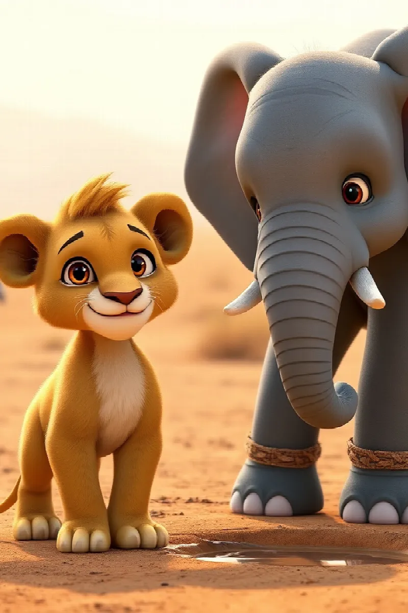 Picture 4 from the tale The Lion and the Elephant
