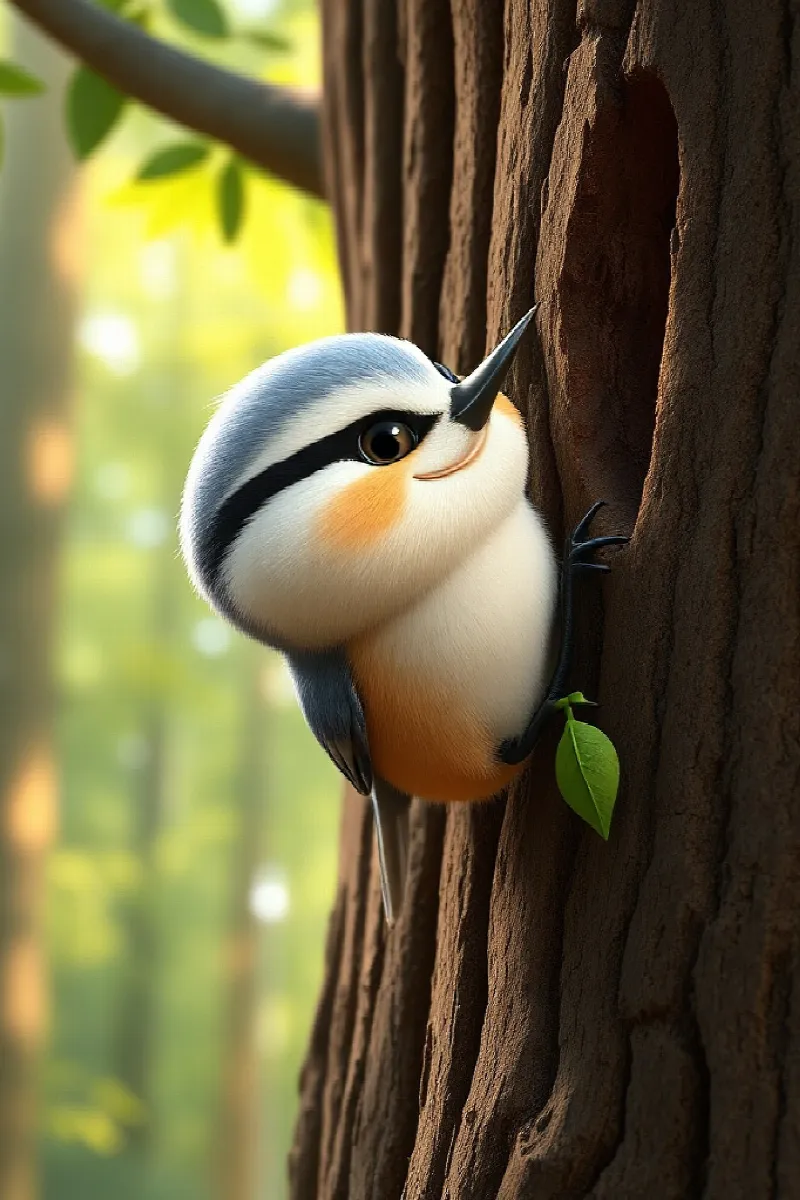 Picture 1 from the tale The Little Nuthatch