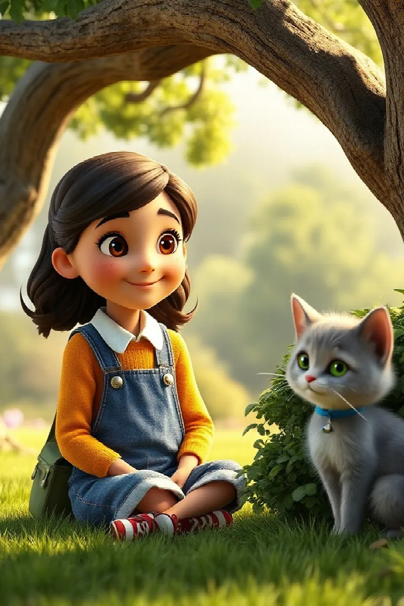 Kız ve Görünmez Kedi masalından 2. resim